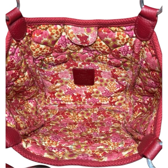 **SOLD**Brighton Vintage Floral Print Heart-Quilted Dual Strap Tote Dust Bag - Picture 8 of 13